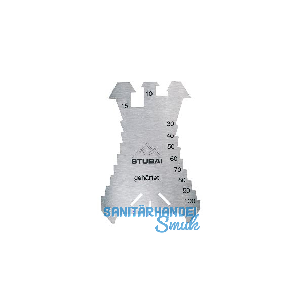 STUBAI Anrei�schablone 140x100x1.3 mm Ma�einteilung 5-100 mm in 5 mm Schritten