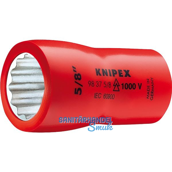 KNIPEX Steckschl�ssel-Einsatz isoliert 9837, 3/8" mit 12-kant, SW 7/16"