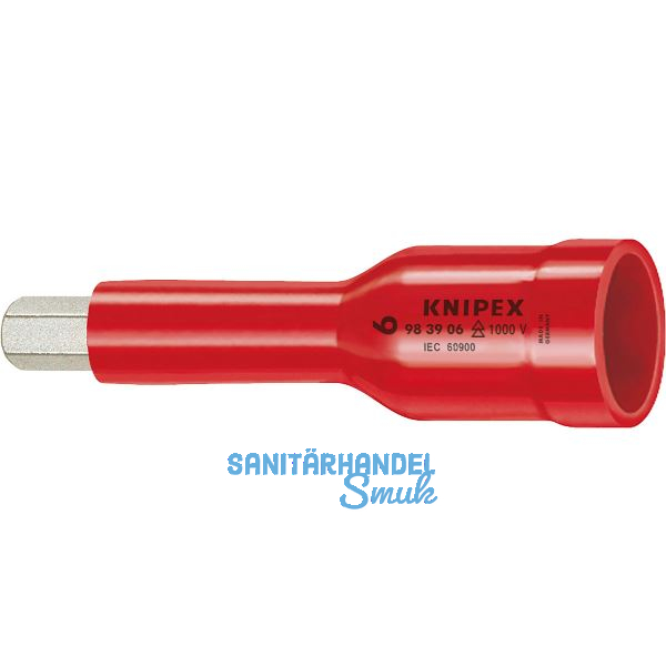 KNIPEX Steckschl�ssel-Einsatz isoliert 9839, 3/8" f�r Innensechskant, SW 6 mm