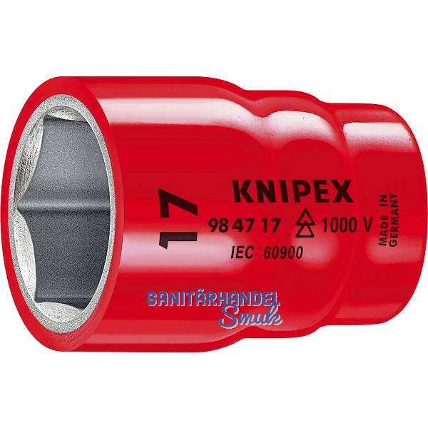 KNIPEX Steckschl�ssel-Einsatz isoliert 9847, 1/2" f�r 6-kant, SW 22 mm