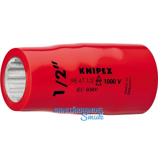 KNIPEX Steckschl�ssel-Einsatz isoliert 9847, 1/2" mit 12-kant, SW 5/8"