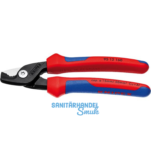 KNIPEX StepCut Kabelschere Type 9512 L�nge 160 mm f�r Kabeldurchmesser 15 mm