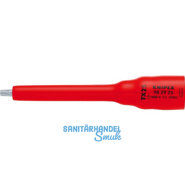 KNIPEX Steckschl�ssel-Einsatz isoliert 9829, 3/8" f�r TX25, L�nge 123 mm