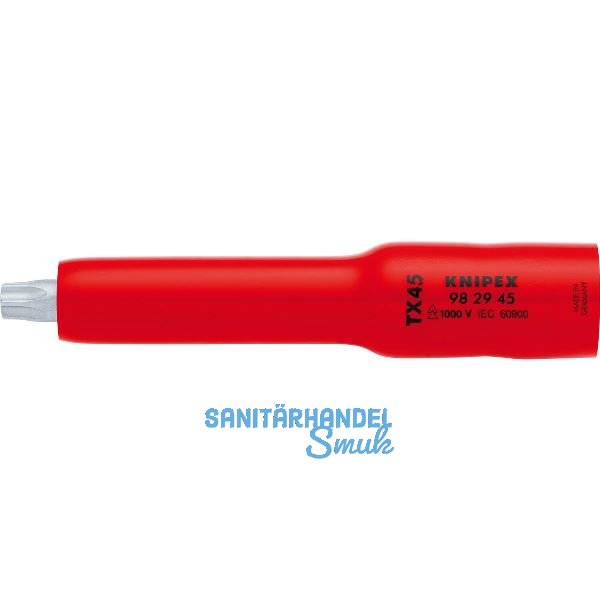 KNIPEX Steckschl�ssel-Einsatz isoliert 9829, 3/8" f�r TX45, L�nge 117 mm