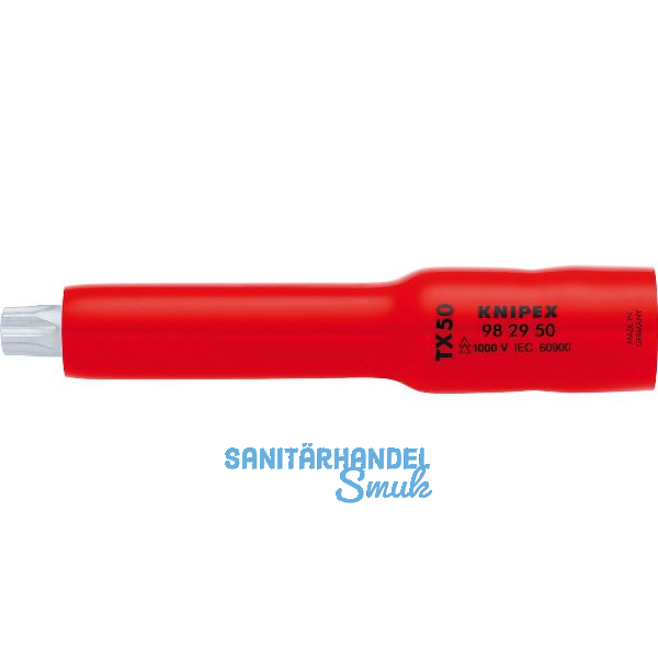 KNIPEX Steckschl�ssel-Einsatz isoliert 9829, 3/8" f�r TX50, L�nge 117 mm
