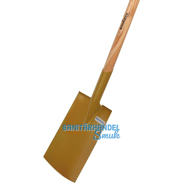 SONNECK Gartenspaten Gold mit Tritt und T-Stiel Gr��e 280 x 180 mm