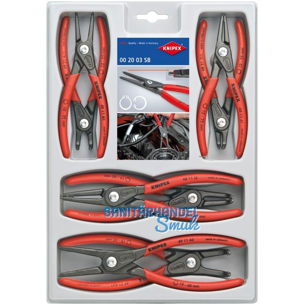 KNIPEX Pr�zisions Sicherungsringzangen-Set 8-teilig