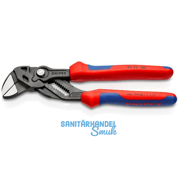 KNIPEX Zangenschl�ssel 8602 SW-40 mm, 15 Positionen, 2K-Griff, schwarz, L=180 mm