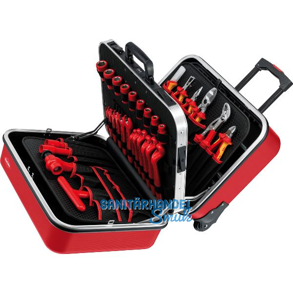 KNIPEX Elektro-Werkzeugkoffer BIG Twin-Move RED 989915, 47-teilig, ABS rot
