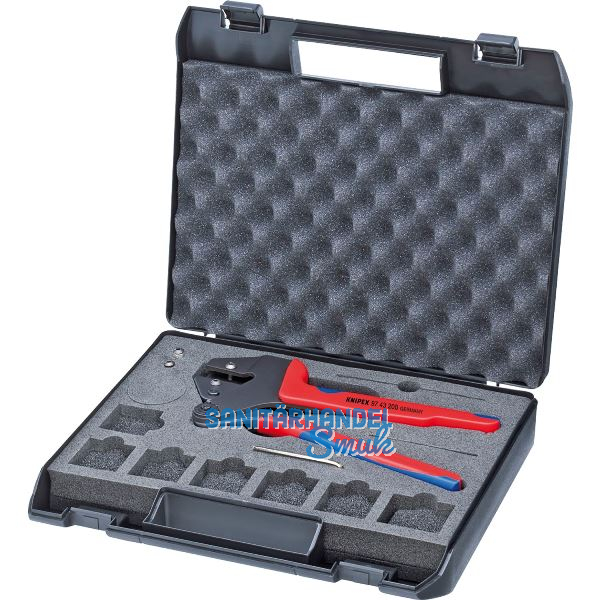 KNIPEX Crimp-Systemzange 9743200 im Kunststoffkoffer, 2K-Griff, L=200 mm
