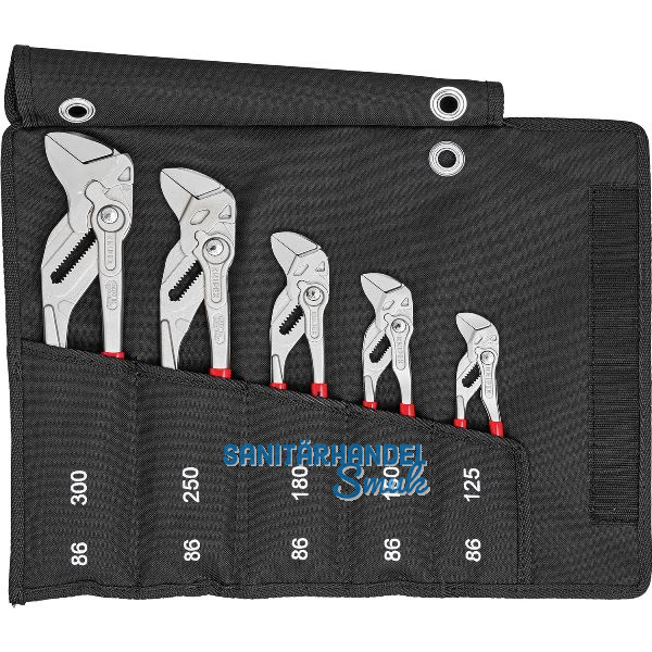KNIPEX Zangenschl�ssel-Set 001955S4 5-teilig in Rolltasche, SW 25-60 mm