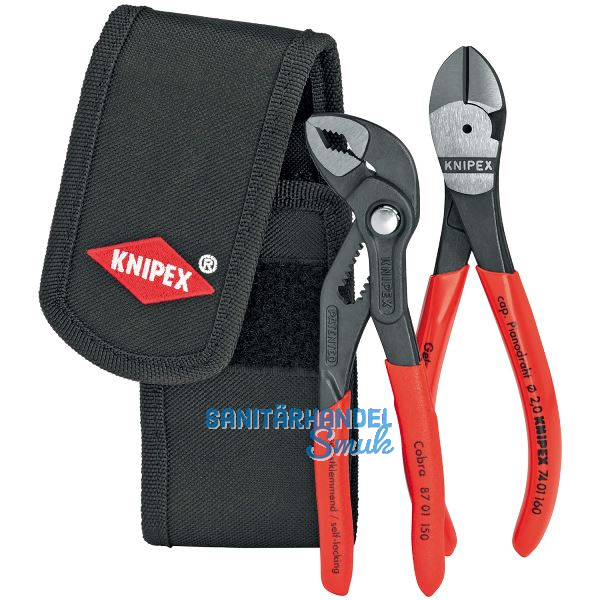 KNIPEX Mini-Zangenset 002072V02 in G�rteltasche 2-teilig Seitenschneider/Wapu