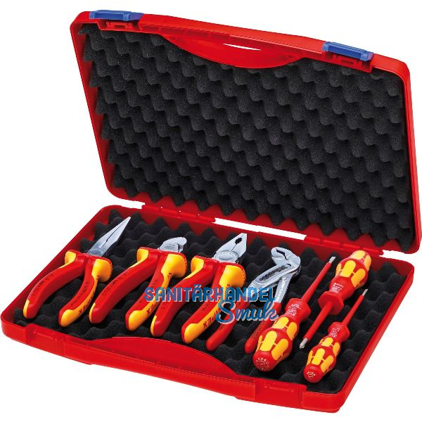 KNIPEX Elektro-Werkzeugbox 002115, 7-teilig im Kunststoffkoffer
