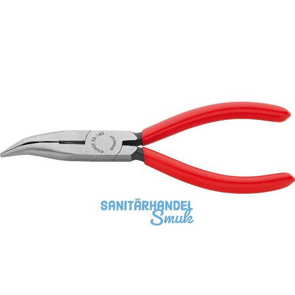 KNIPEX Flachrundzange mit Schneide, gebogen 160 mm