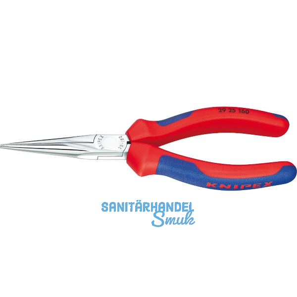 KNIPEX Telefonzange gerade 2925, flach-runde Backen, 2K-Griff, verchromt,L=160mm