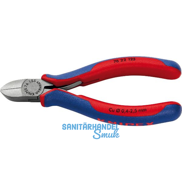 KNIPEX Seitenschneider f�r Elektromechaniker 7622, 2K-Griff, schwarz pol. 125 mm