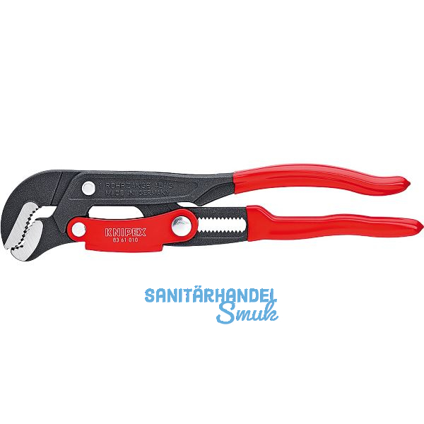KNIPEX S-Maul-Rohrzange 8361 mit Schnelleinstellung 1.1/2", L=420 mm, grau