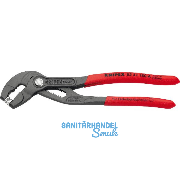 KNIPEX Federbandschellen-Zange 8551180A, bis 50 mm, 15 Positionen, L=180 mm