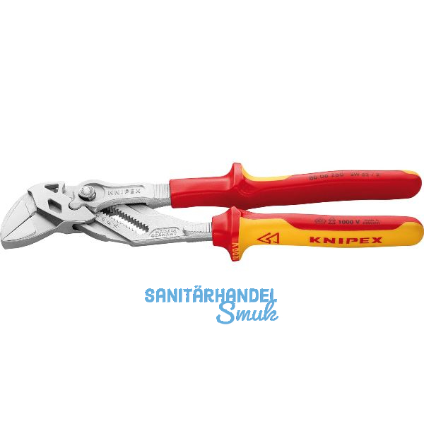 KNIPEX Zangenschl�ssel VDE 8606 SW-52 mm 19 Positionen 2K-Griff chrom, L=250 mm