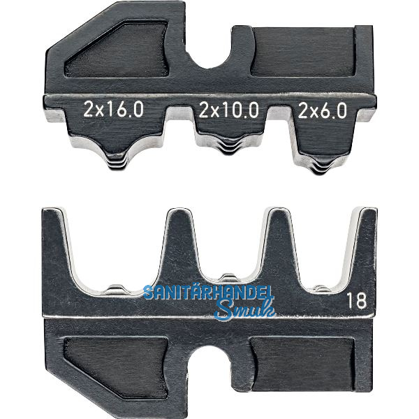KNIPEX Crimpeinsatz 974918, Twin-Aderendh�lsen f�r 2 Leitern 2x6/2x10/2x16 mm�