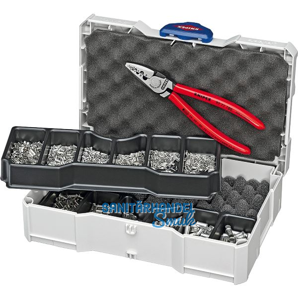 KNIPEX Crimpsortiment Aderendh�lsen unisoliert im Systainer + Crimpzange