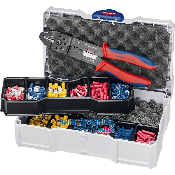 KNIPEX Crimpsortiment Kabelverbinder im Systainer + Crimpzange
