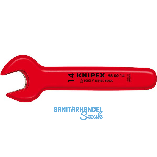 KNIPEX Einmaulschl�ssel isoliert, SW 24 mm, Maulstellung 15�, L=210 mm