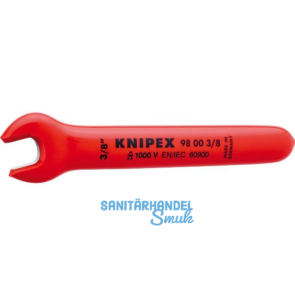 KNIPEX Einmaulschl�ssel isoliert Zoll, SW 3/8", Maulstellung 15�, L=108 mm