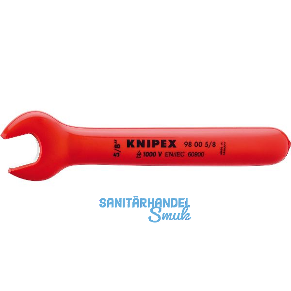 KNIPEX Einmaulschl�ssel isoliert Zoll, SW 5/8", Maulstellung 15�, L=165,1 mm