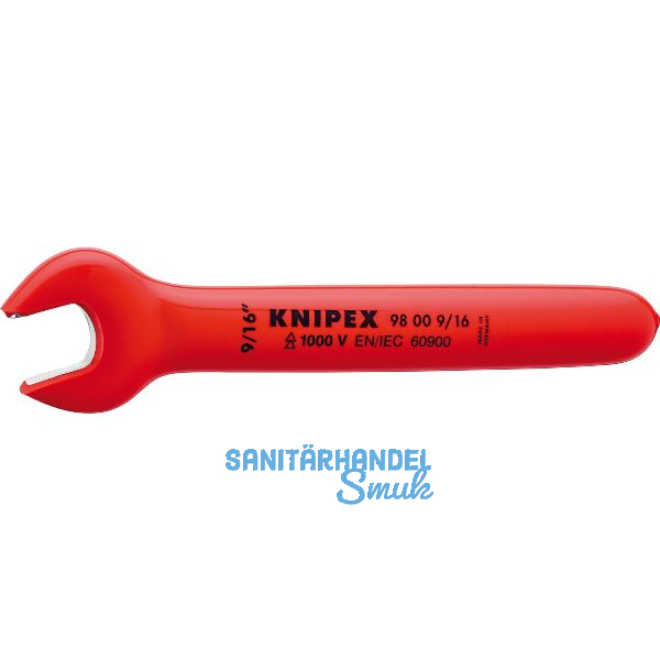 KNIPEX Einmaulschl�ssel isoliert Zoll, SW 9/16", Maulstellung 15�, L=152,4 mm
