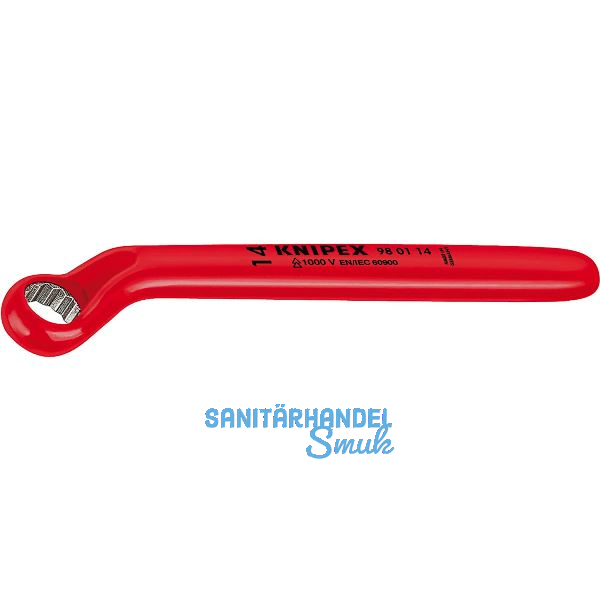 KNIPEX Ringschl�ssel gekr�pft isoliert SW 19 mm, H�he Kr�pfung 28 mm, L=225 mm