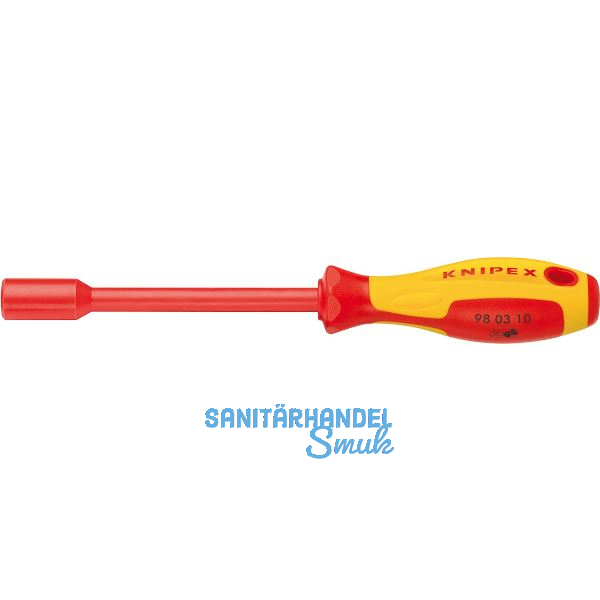 KNIPEX VDE-Steckschl�ssel gerade 9803, SW 5,5 mm, 2K-Griff isoliert, L=232 mm