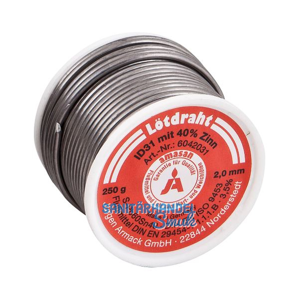 Kolofonium-L�tdraht (R�hren-Lot) � 2 mm Rolle =250 g