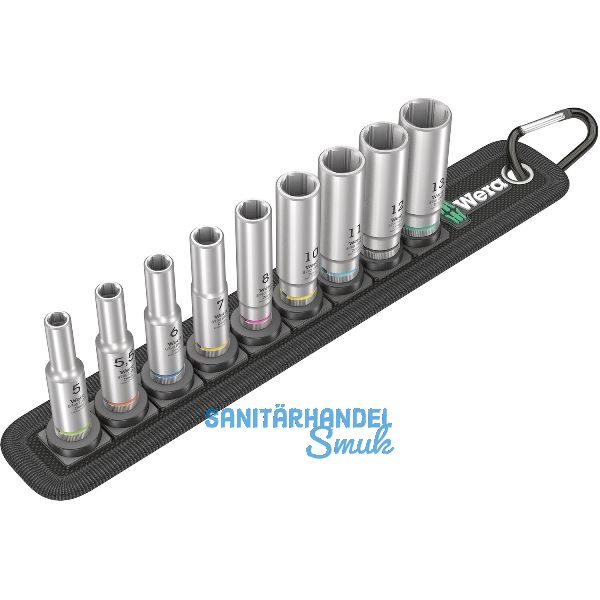 WERA Steckschl�ssel-Satz 1/4" Zyklop Belt A Deep1 9-teilig