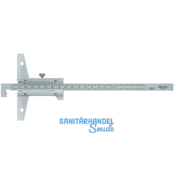 MITUTOYO Tiefenmessschieber mit Feststellschraube und Haken Messbereich 0-200 mm