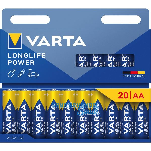 VARTA Batterie Longlife Power LR6/AA 1,5 Volt 20 St�ck