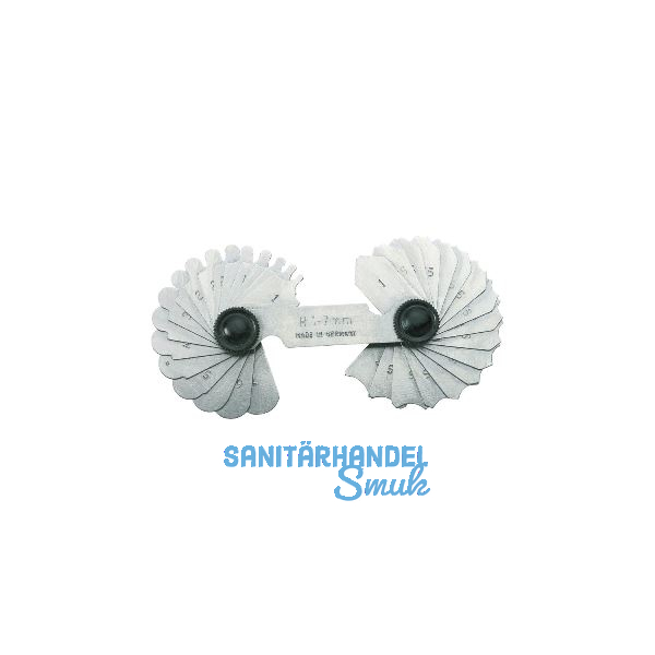 Radienschablone 7.5-15 mm 16 Blatt zum Messen von Innen- und Au�enradien
