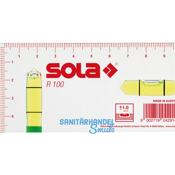 SOLA Klein-Wasserwaage R100 Abmessung 100 x 50 x 15 mm