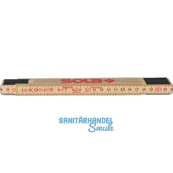 SOLA Holz-Gliederma�stab 10 Glieder mit Feder 2 m EG-Pr�fzeichen Genauigkeit III