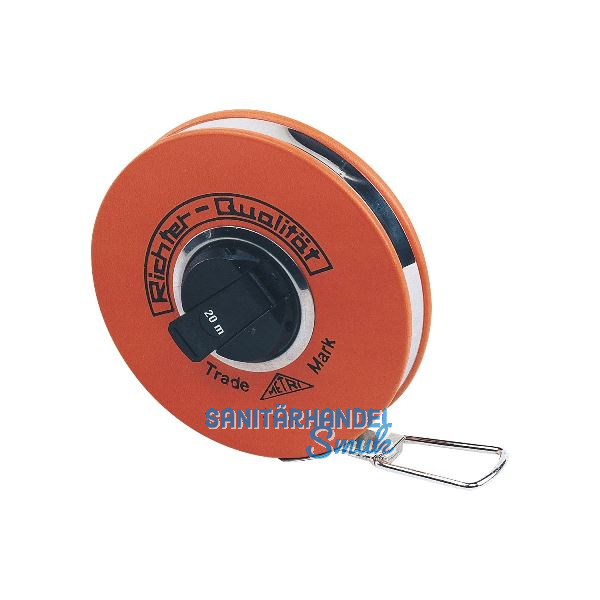RICHTER Stahlma�band Metri 25 m wei�lackiert in Kapsel Anfang A Genauigkeit II
