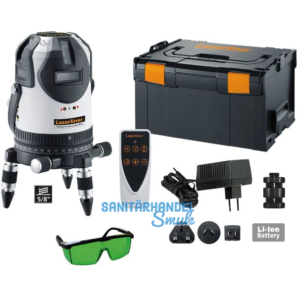LASERLINER Kreuzlinienlaser gr�n PowerCross 8G 3,7 Volt / 1,7 Ah Li-Ion