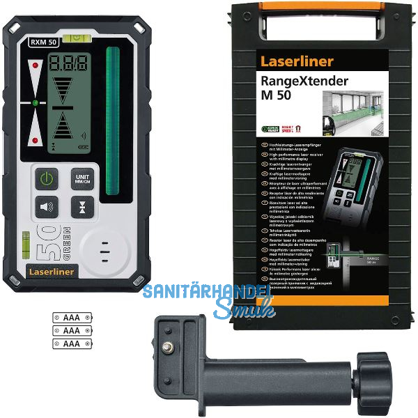 LASERLINER Laser Empf�nger RangeXtender M50 gr�n Reichweite bis 50 m IP 66