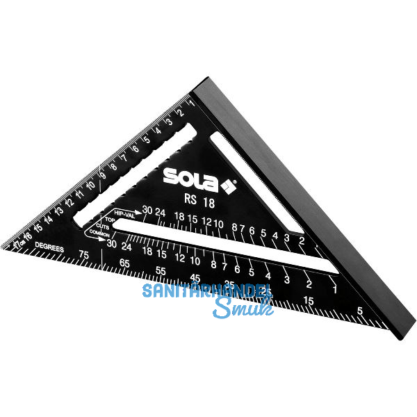 SOLA Sparrenwinkel RS 18 185 x 185 mm schwarz beschichtet
