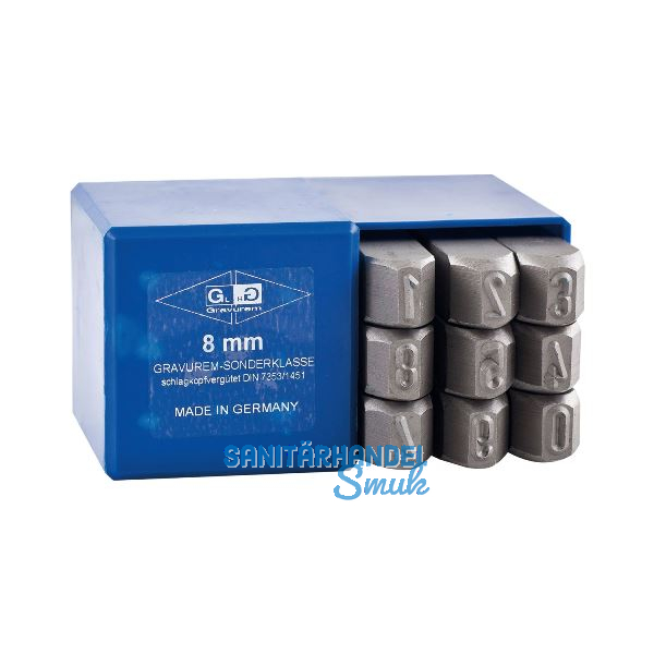 Schlagziffern-Satz Gravurem-Sonderklasse 3 mm