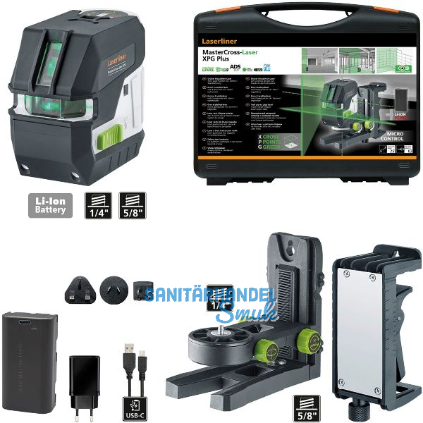 LASERLINER Kreuzlinienlaser MasterCross XPG 7,4 V 2,6 Ah (IEC) Li-Ion