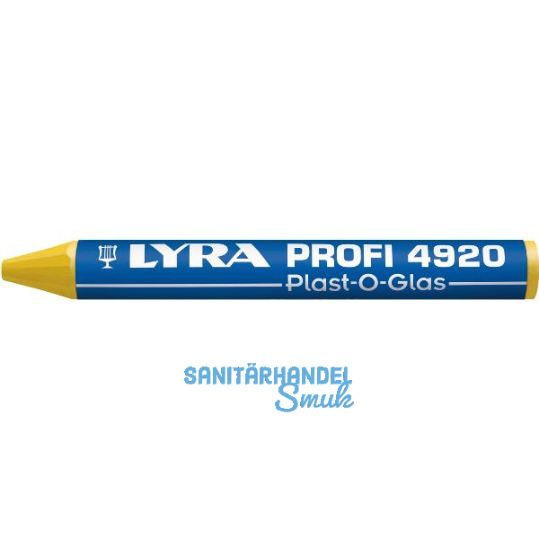 LYRA Wachskreide 4920 Plast-O-Glas runde Form gelb Inhalt 12 St�ck