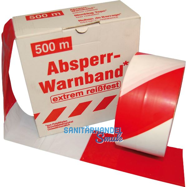 Absperrband rot/wei� B= 80mm L=500m St�rke 30�