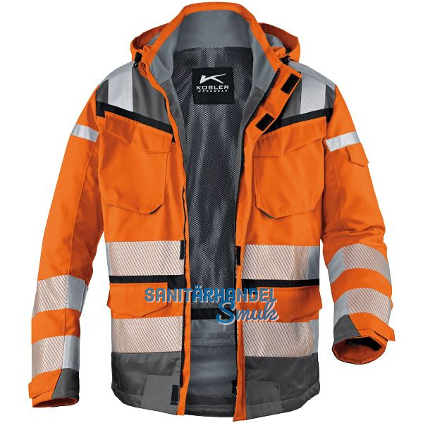 K�BLER Warnschutz-Wetterjacke Reflectiq orange/grau M