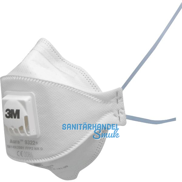 3M Feinstaubmaske 9322+Gen3 Filterklasse FFP2 mit Ausatemventil Gummiband blau