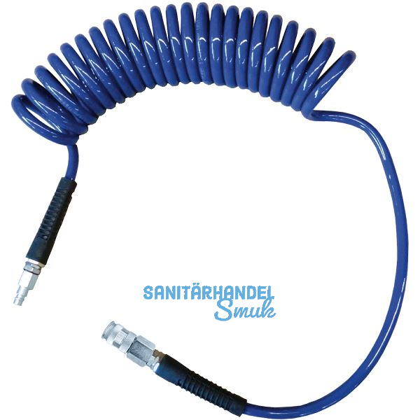 Spiralschlauch 6 m aus Polyurethan 8 x 12 mm mit 2 x 3/8" AG